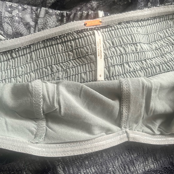 NWOT Free People Shape of You Lace Strapless Tube Top Midi Skirt Set Navy Combo - Picture 6 of 6